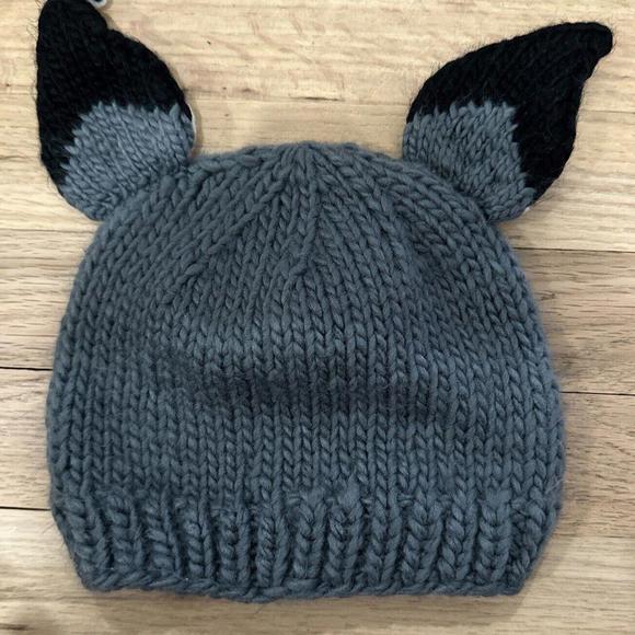 THE BLUEBERRY HILL BAILEY BUNNY KNIT HAT SIZE MEDIUM - Grey/Black/white - Picture 3 of 3
